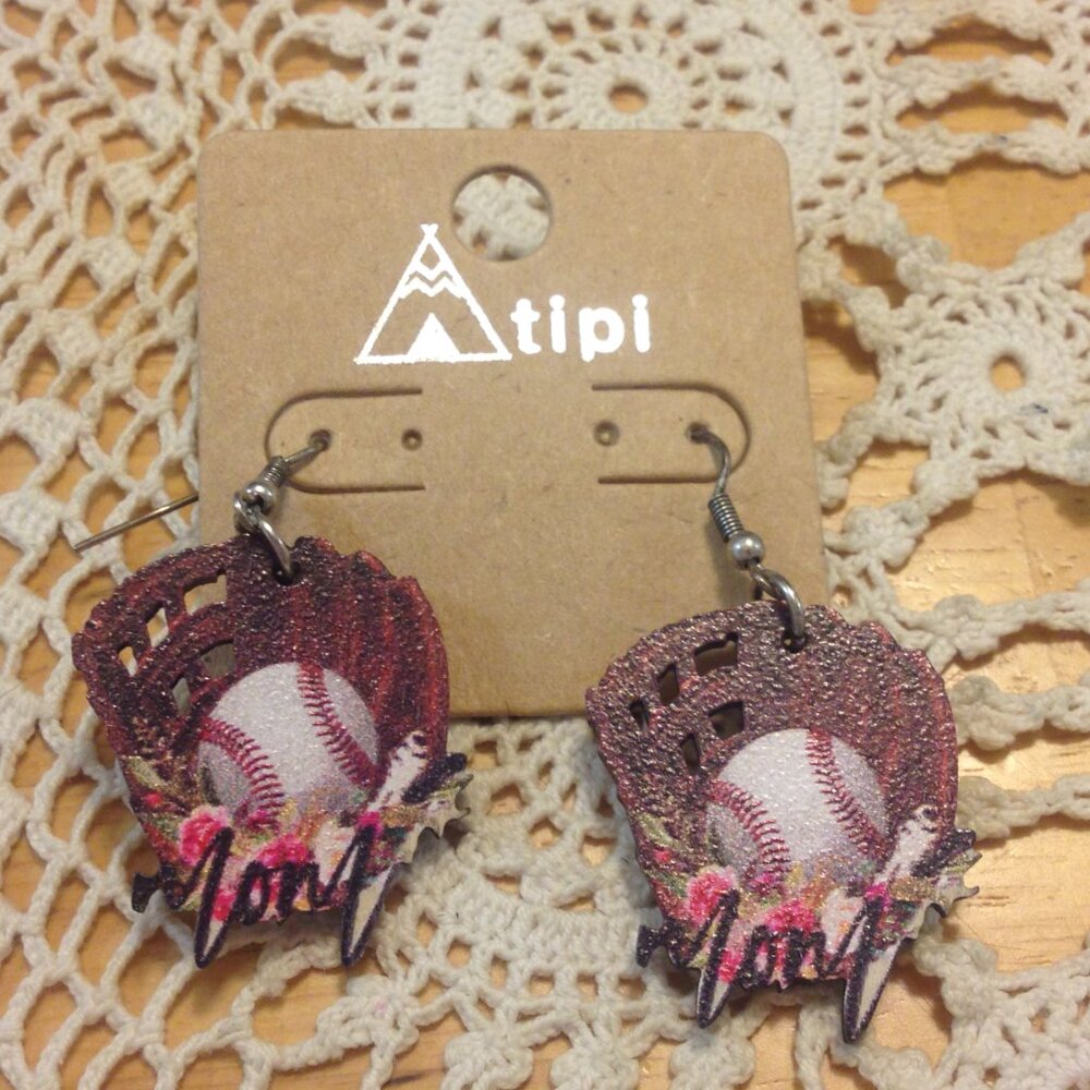 Sports Jewelry - Baseball Mom earrings, Tipi